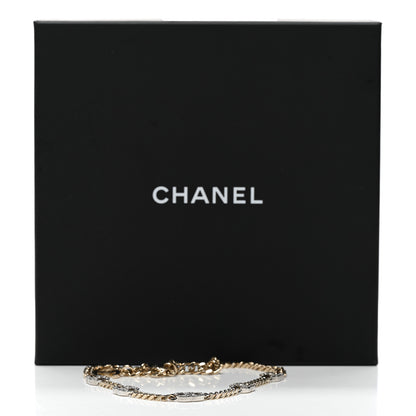 Chanel Crystal Chain CC Necklace Gold Silver 6 of 6