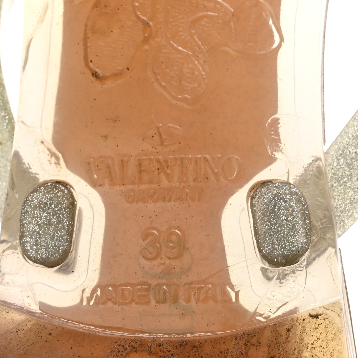Valentino Garavani PVC Jelly Glitter Rockstud Bow Thong Sandals 39 Silver 7 of 9