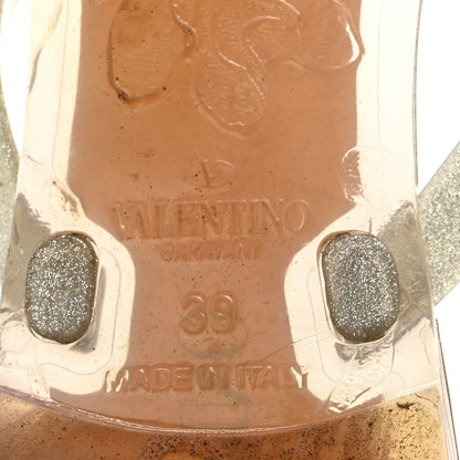 Valentino Garavani PVC Jelly Glitter Rockstud Bow Thong Sandals 39 Silver 7 of 9