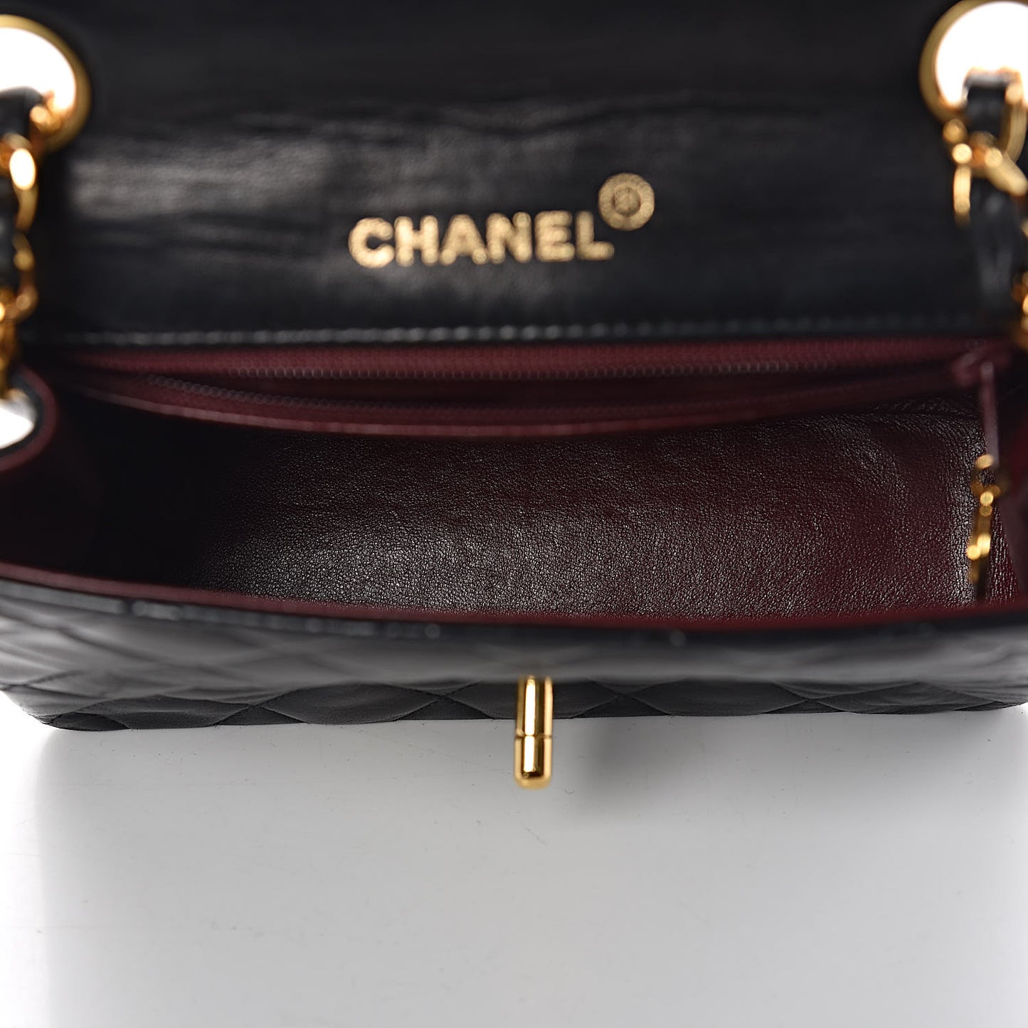 Lambskin Quilted Mini Square Flap Black