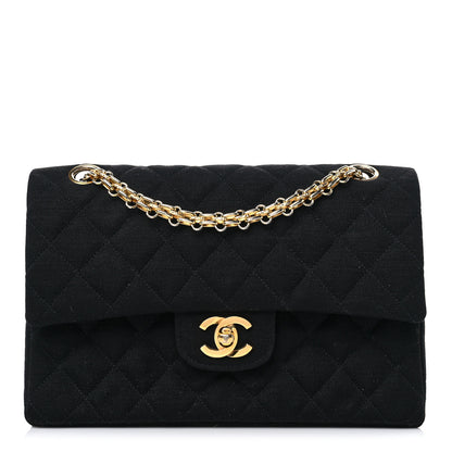 Chanel Jersey Quilted Small Double Flap Black 1 of 12