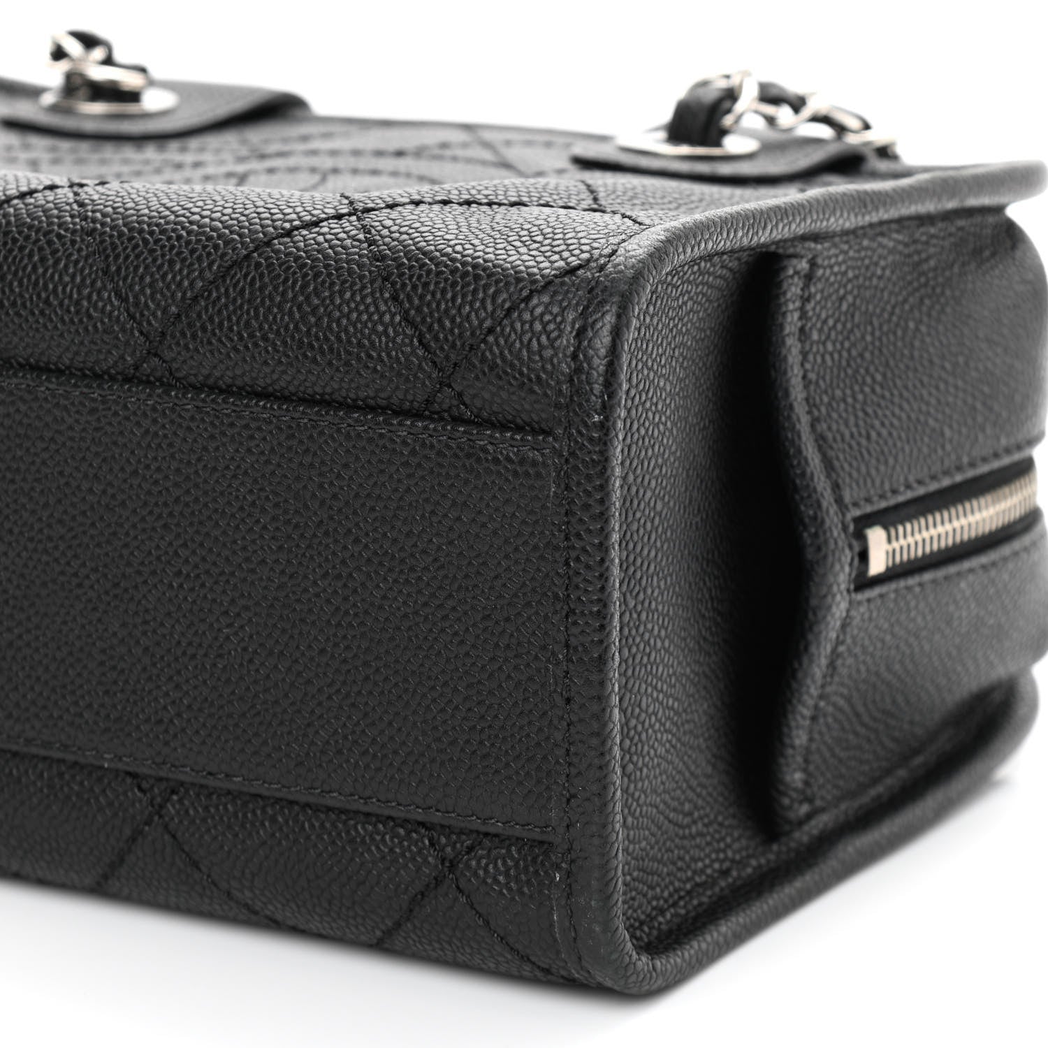 Chanel Caviar Quilted Small Deauville Bowling Bag Black 10 of 13