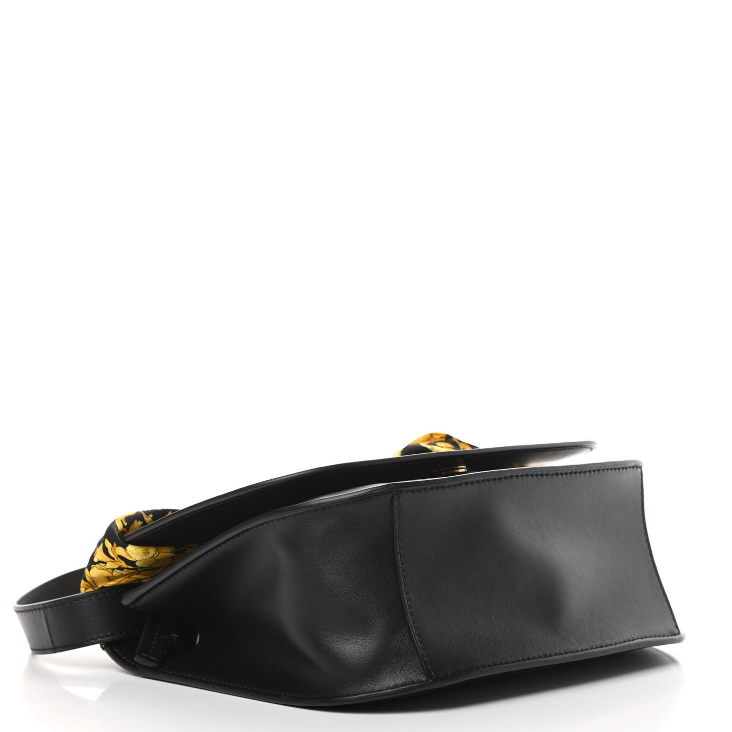 Borsa Vitello Barocco Scarf Sash Shoulder Bag Black Multicolor