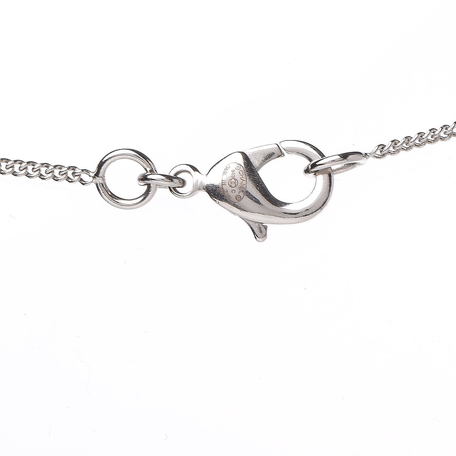 Chanel Baguette Crystal CC Necklace Silver 5 of 5