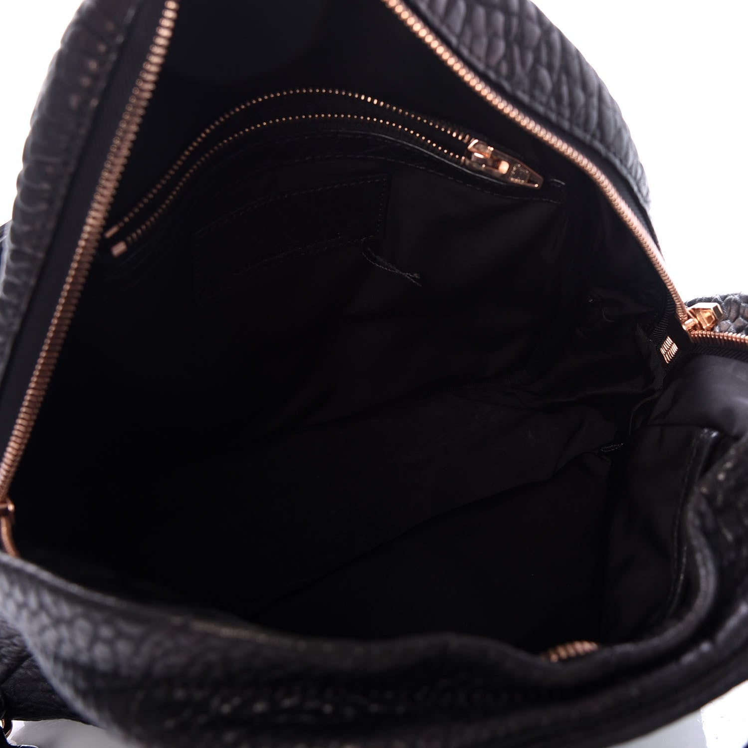 Alexander Wang Pebbled Lambskin Dumbo Backpack Black Rose Gold Hardware 4 of 9