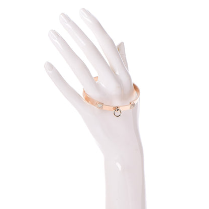 Hermes 18K Rose Gold Diamond PM Collier De Chien Bracelet ST 2 of 7