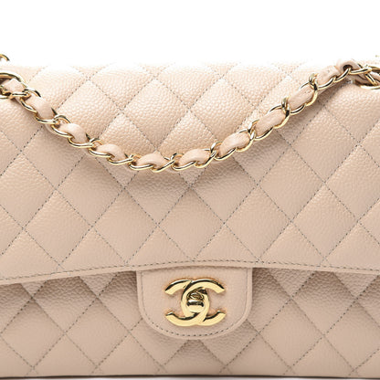 Chanel Caviar Quilted Medium Double Flap Beige Clair 9 of 10