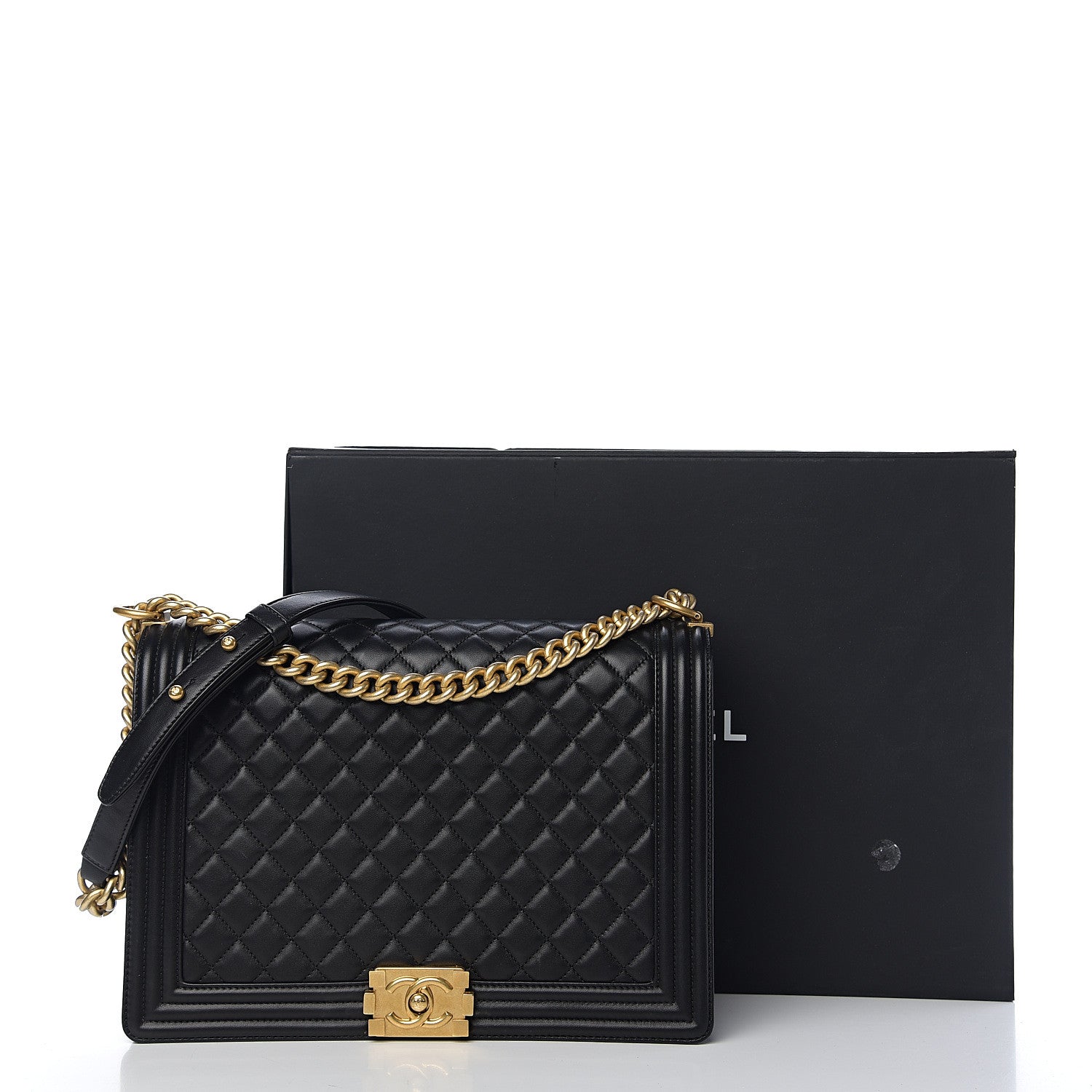Chanel Lambskin Quilted Large Boy Flap Black 11 of 11