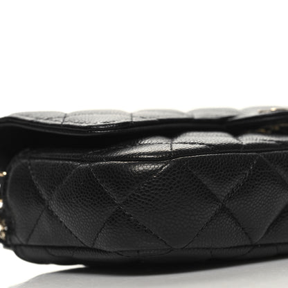 Chanel Caviar Quilted Flap Phone Holder With Chain Black 12 of 14