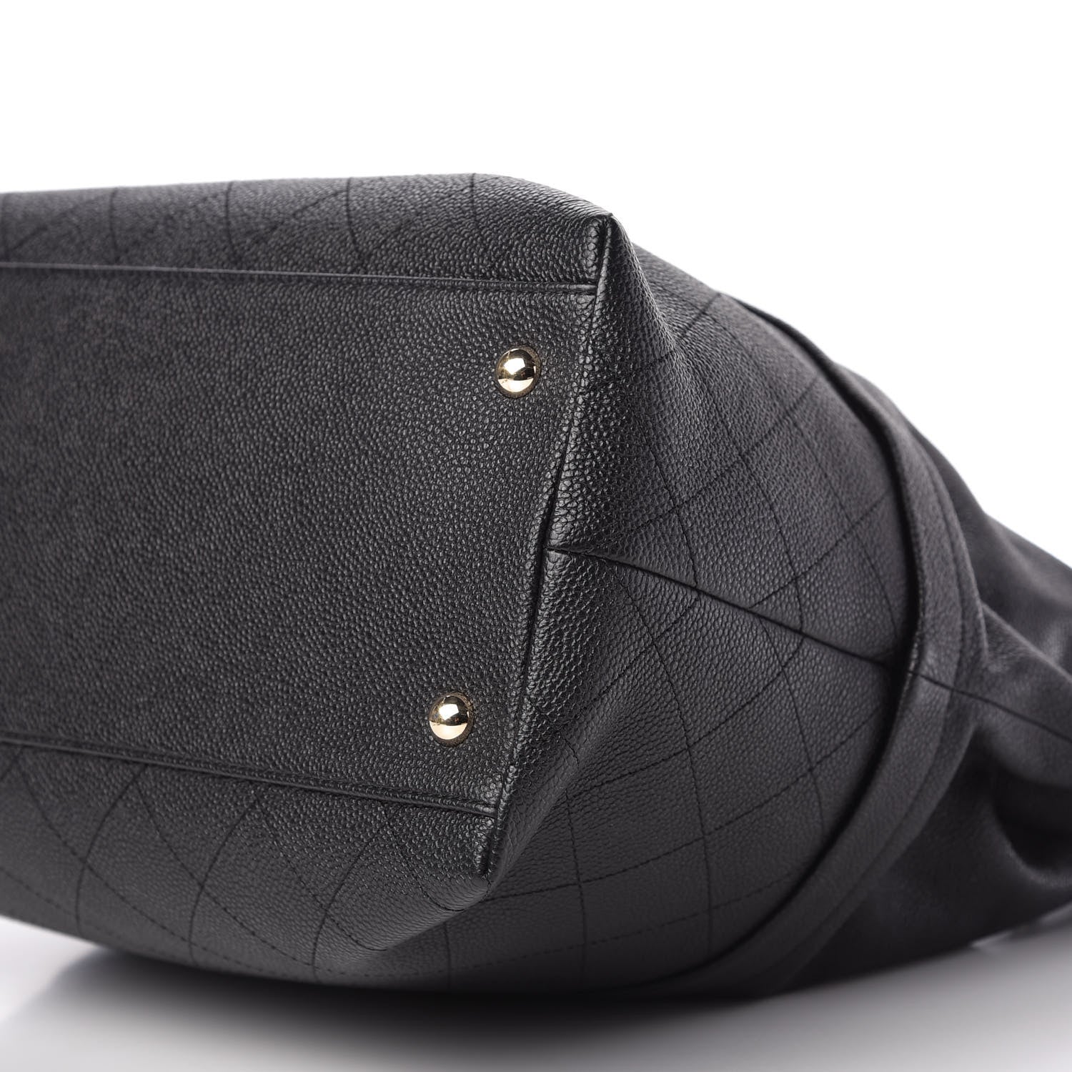 Chanel Crumpled Grained Calfskin Zip and Carry Shopping Tote Black 7 of 9