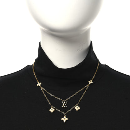 Louis Vuitton Pearl LV Floragram Necklace Gold 2 of 7