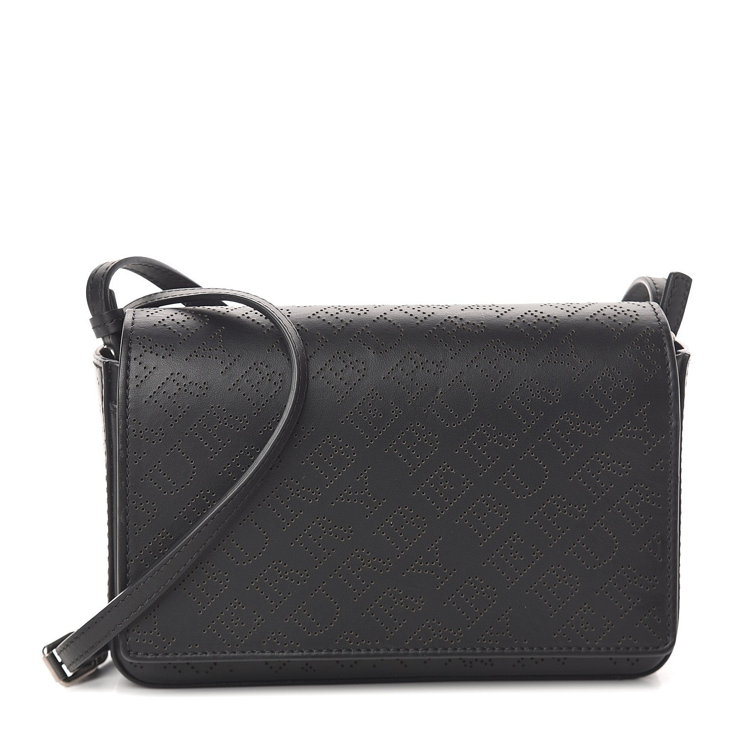 Burberry Calfskin Perforated Logo Hampshire Crossbody Black 1 of 7