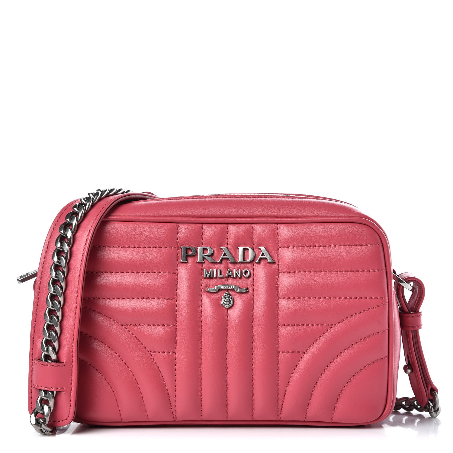 Prada Soft Calfskin Diagramme Crossbody Bag Peonia 1 of 8