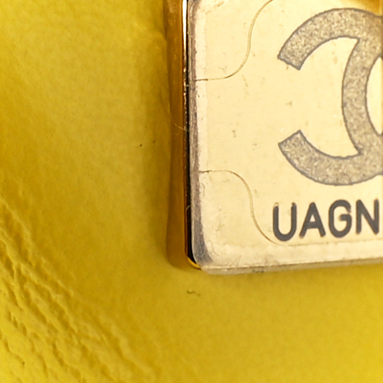 Lambskin Quilted Mini Pearl Crush Flap Yellow
