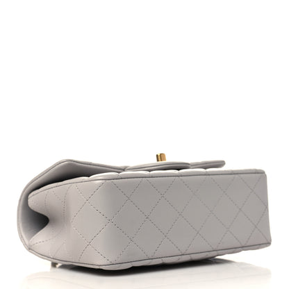 Chanel Lambskin Quilted Mini Top Handle Rectangular Flap Grey 4 of 9