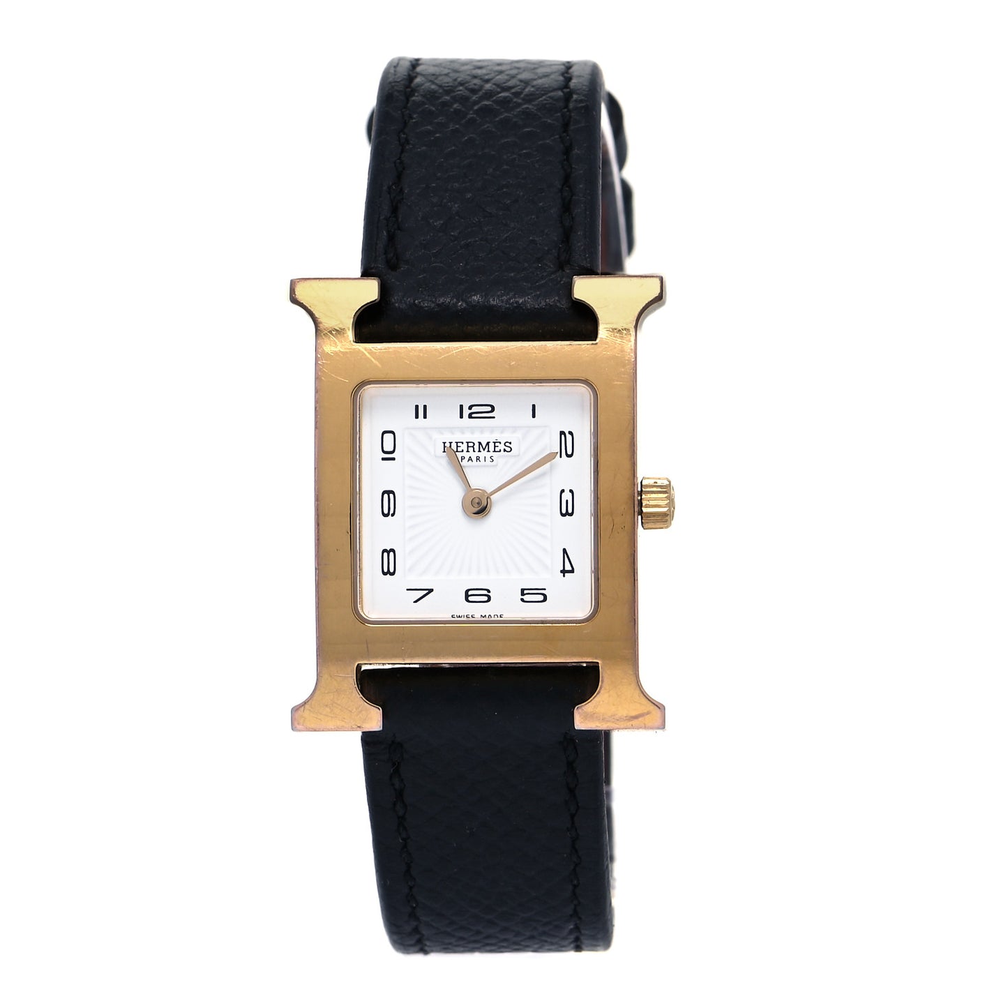 Stainless Steel Epsom 21mm Heure H Hour Quartz Watch Noir