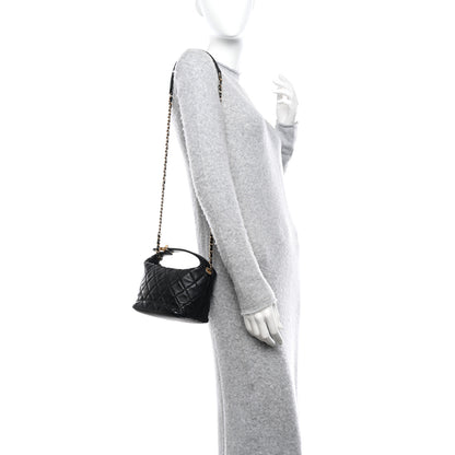Chanel Lambskin Quilted Small Perfect Meeting Hobo Black 2 of 11