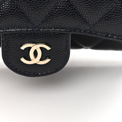 Chanel Caviar Quilted Flap Card Holder Wallet Navy Blue 9 of 10