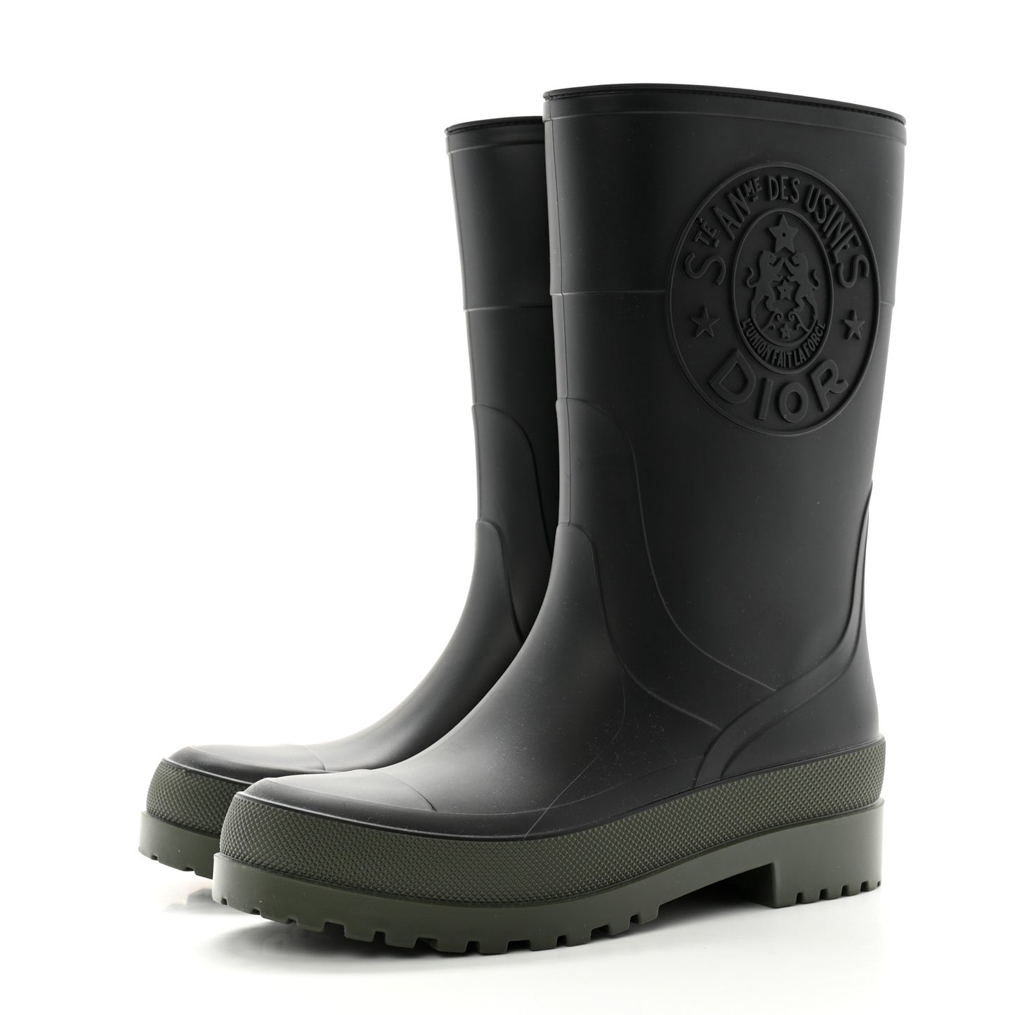 Rubber Diorunion Rain Boots 39 Black Military