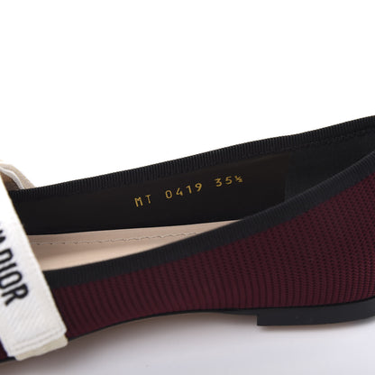 Christian Dior Fabric Ribbon Embroidered J'Adior Ballet Flats 35.5 Rouge Black 8 of 9