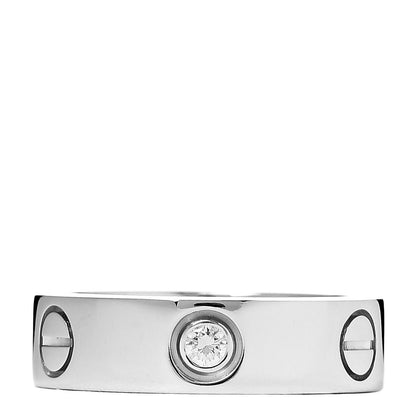 Cartier 18K White Gold 3 Diamond 5.5mm LOVE Ring 52 6 3 of 6
