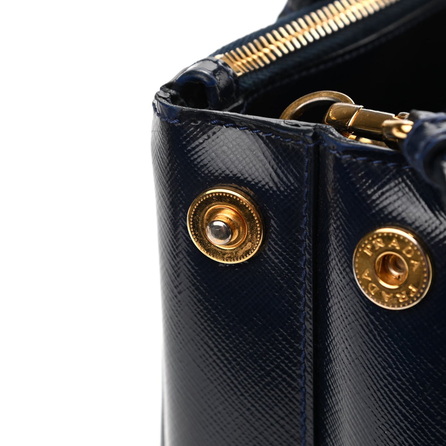 Saffiano Vernice Mini Galleria Double Zip Tote Baltico