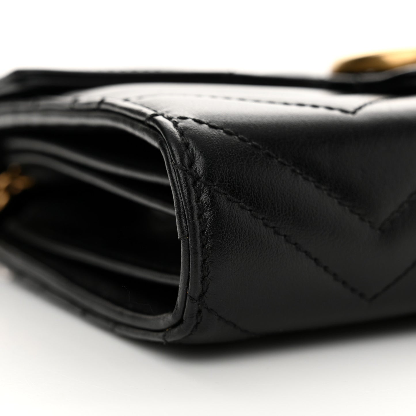 Calfskin Matelasse GG Marmont Chain Wallet Black