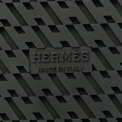 Hermes Calfskin Woolskin Womens Chypre Sandals 37 Black 6 of 9