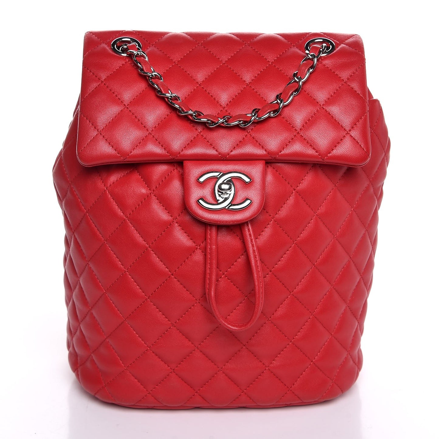Lambskin Quilted Small Urban Spirit Backpack Red