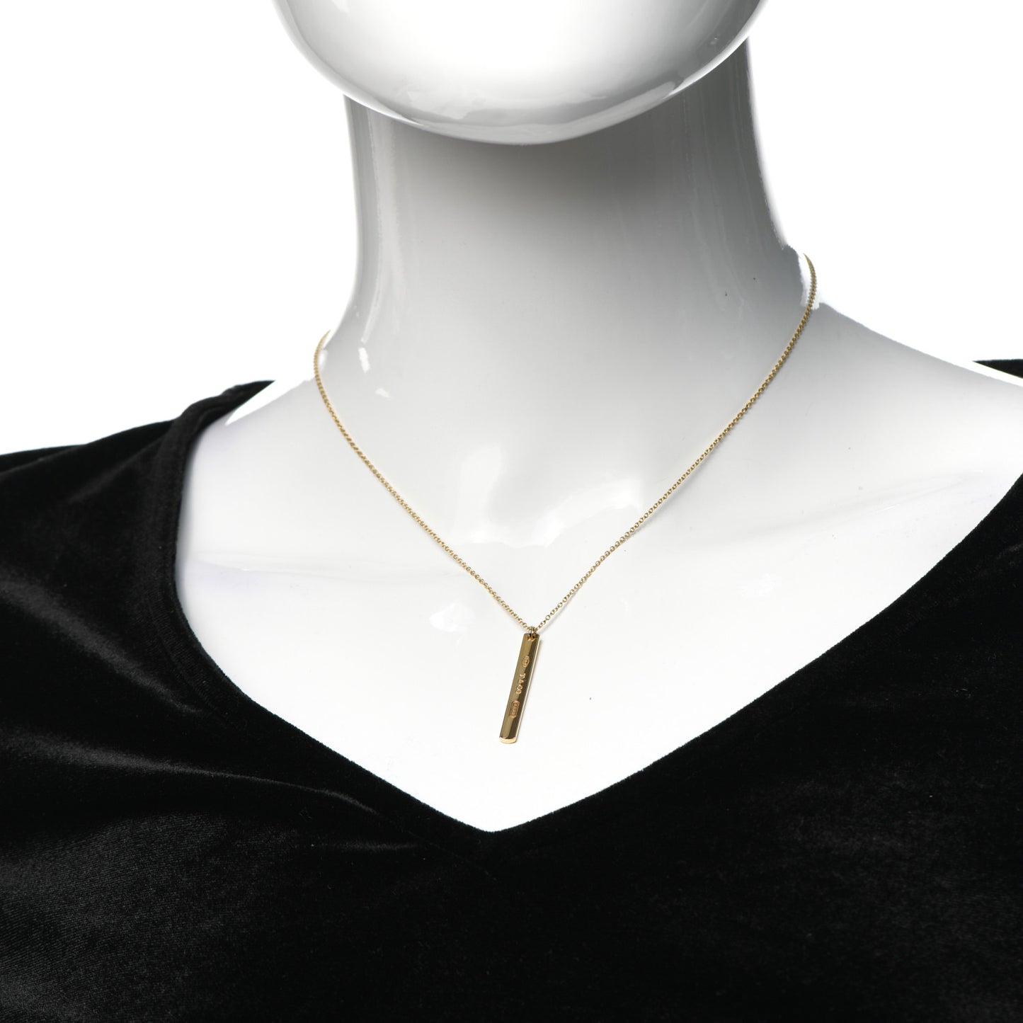 18K Yellow Gold 1837 Bar Pendant Necklace