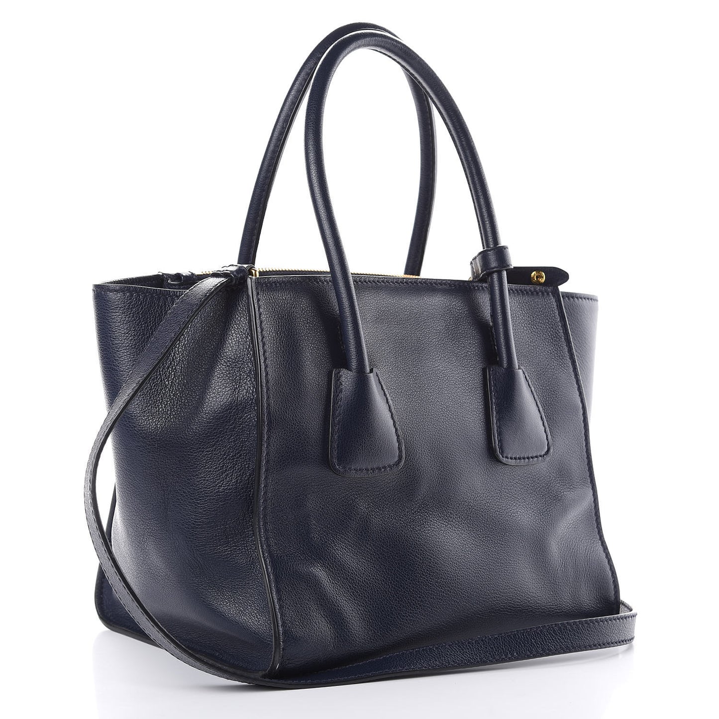 Glace Calfskin Twin Pocket Tote Baltico