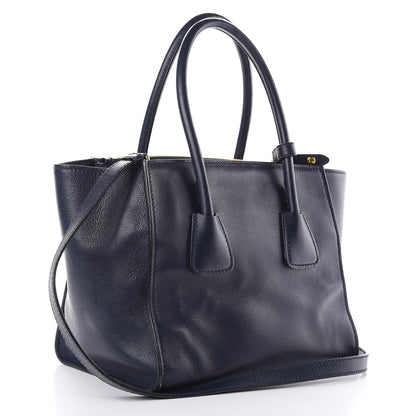 Prada Glace Calfskin Twin Pocket Tote Baltico 3 of 14