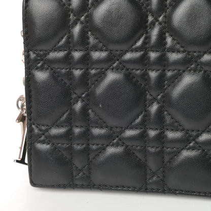 Christian Dior Lambskin Cannage Lady Dior Convertible Clutch Black 14 of 14