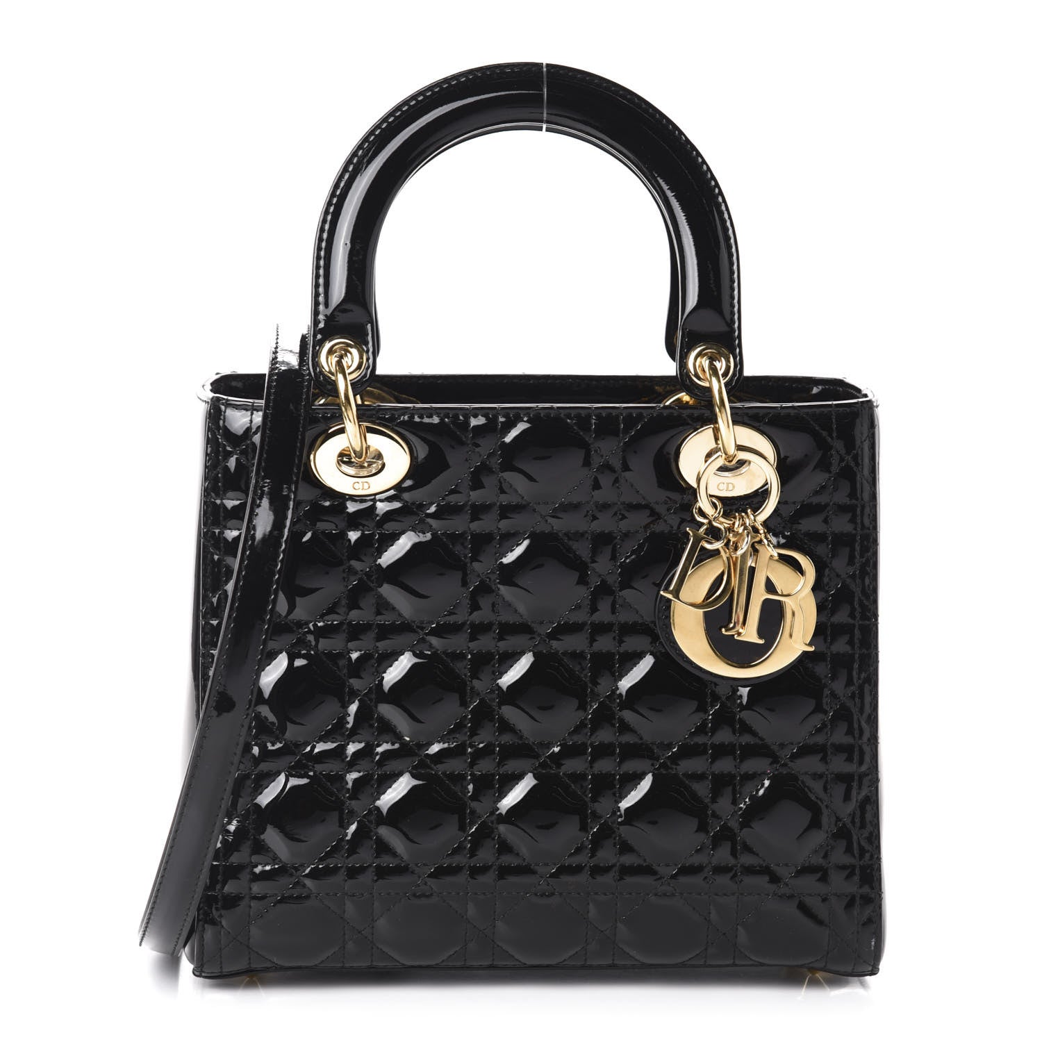 Christian Dior Patent Cannage Medium Lady Dior Black 1 of 11