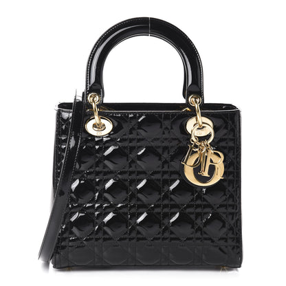 Christian Dior Patent Cannage Medium Lady Dior Black 1 of 11