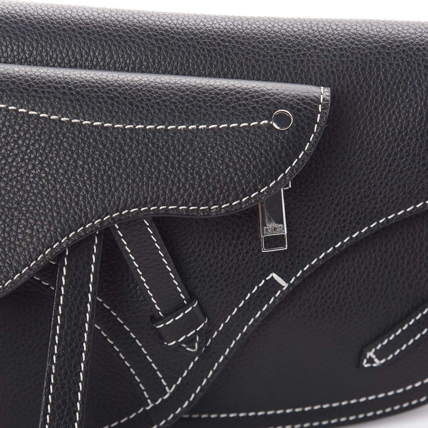 Christian Dior X KAWS Grained Calfskin Saddle Pouch Black 9 of 9
