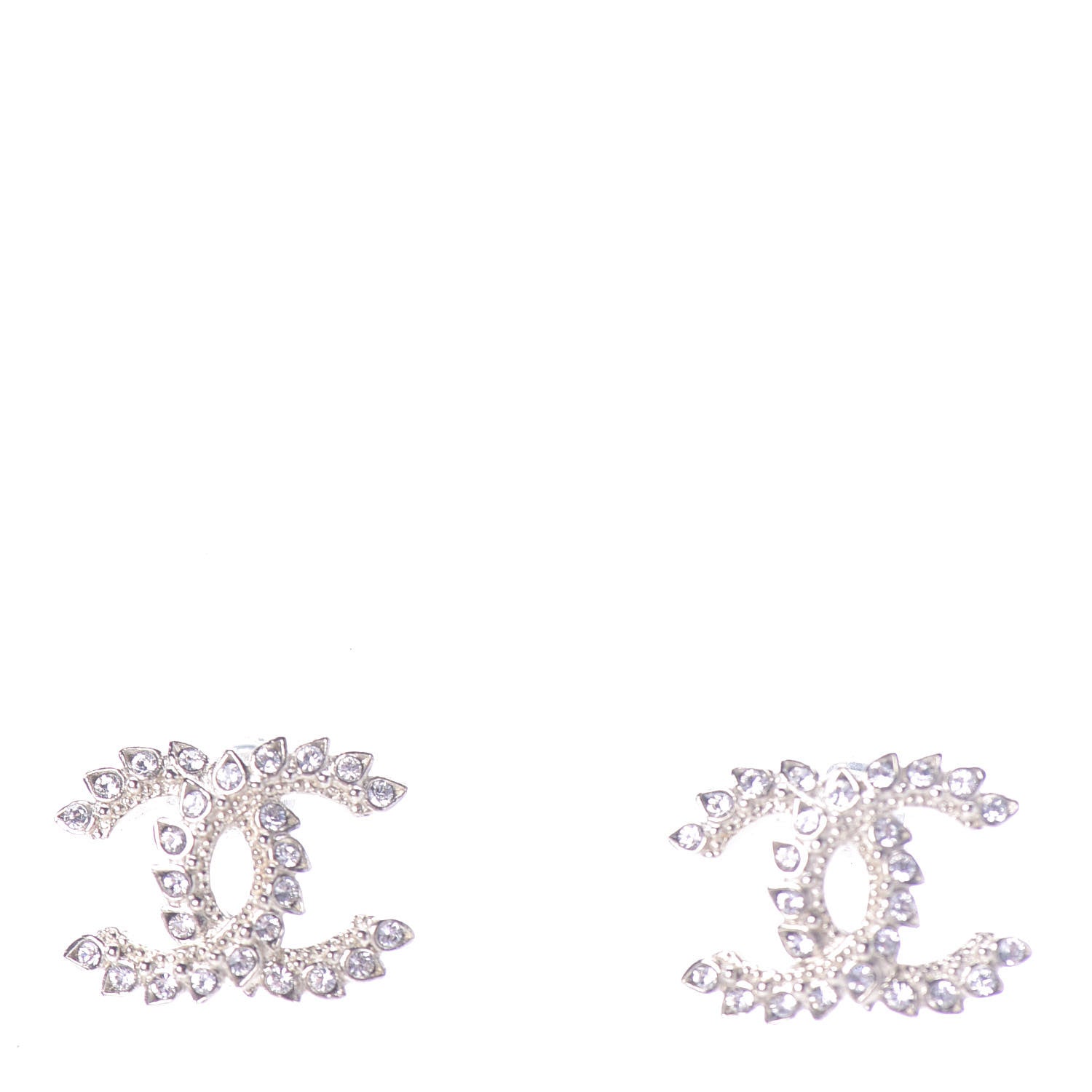 Chanel Strass Crystal Dazzling Wheat CC Earrings Gold 1 of 5