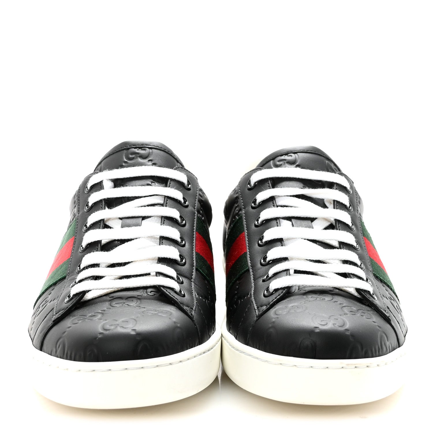 Gucci Guccissima Signature Web Mens Ace Sneakers 8.5 Black 3 of 9