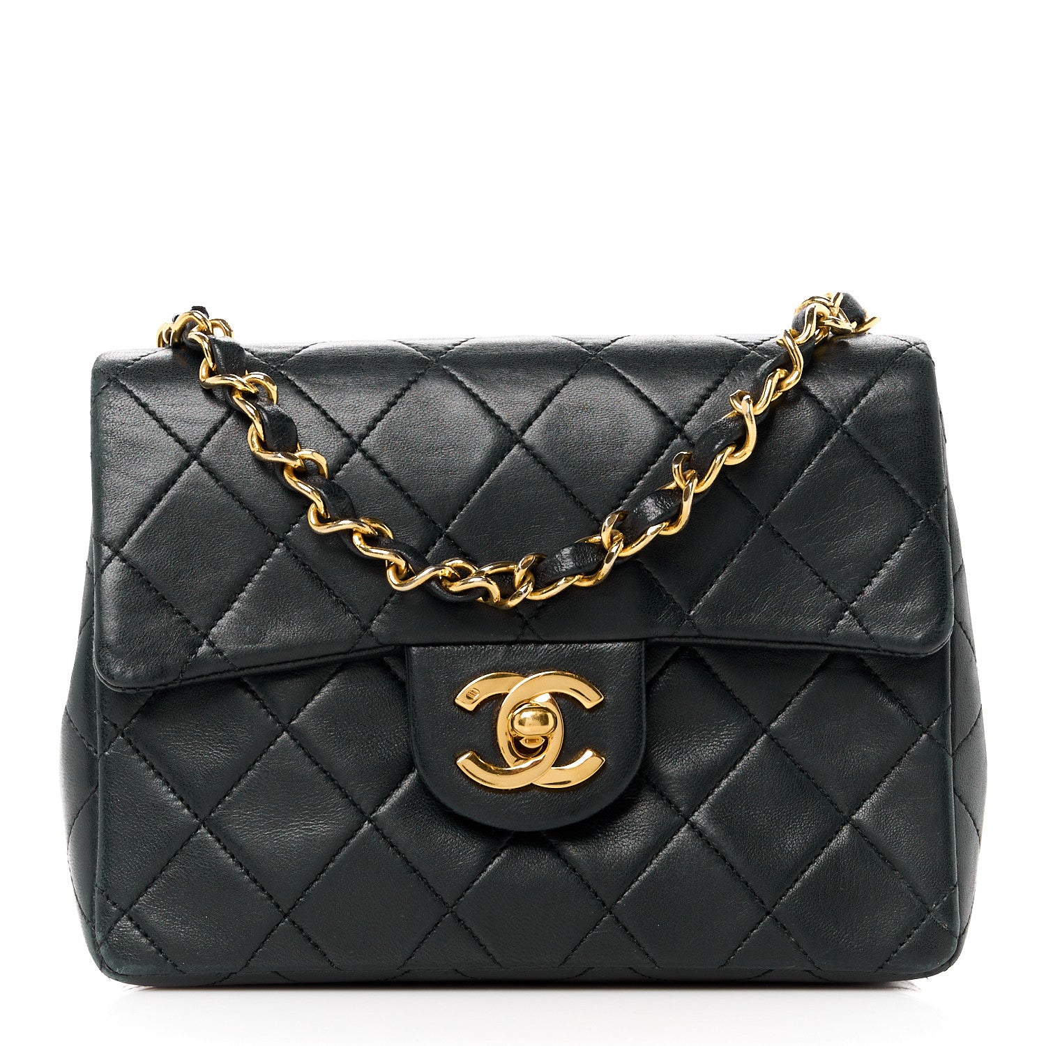 Chanel Lambskin Quilted Mini Square Flap Black 1 of 12