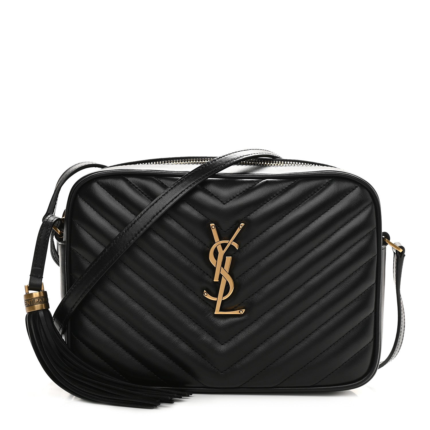 Saint Laurent Calfskin Matelasse Monogram Lou Camera Bag Black 1 of 9