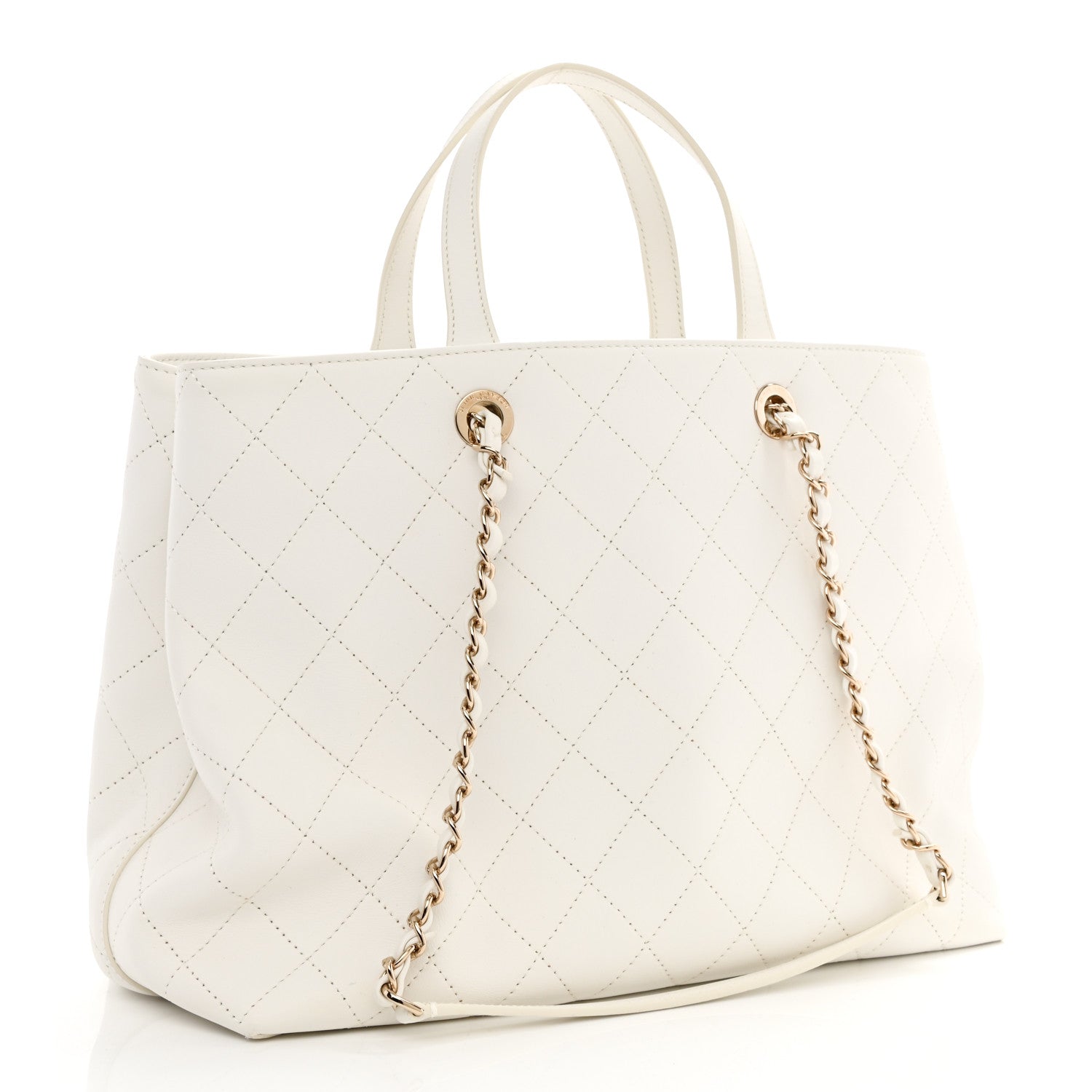 Chanel Calfskin Large Serial Shopper Tote White 3 of 10