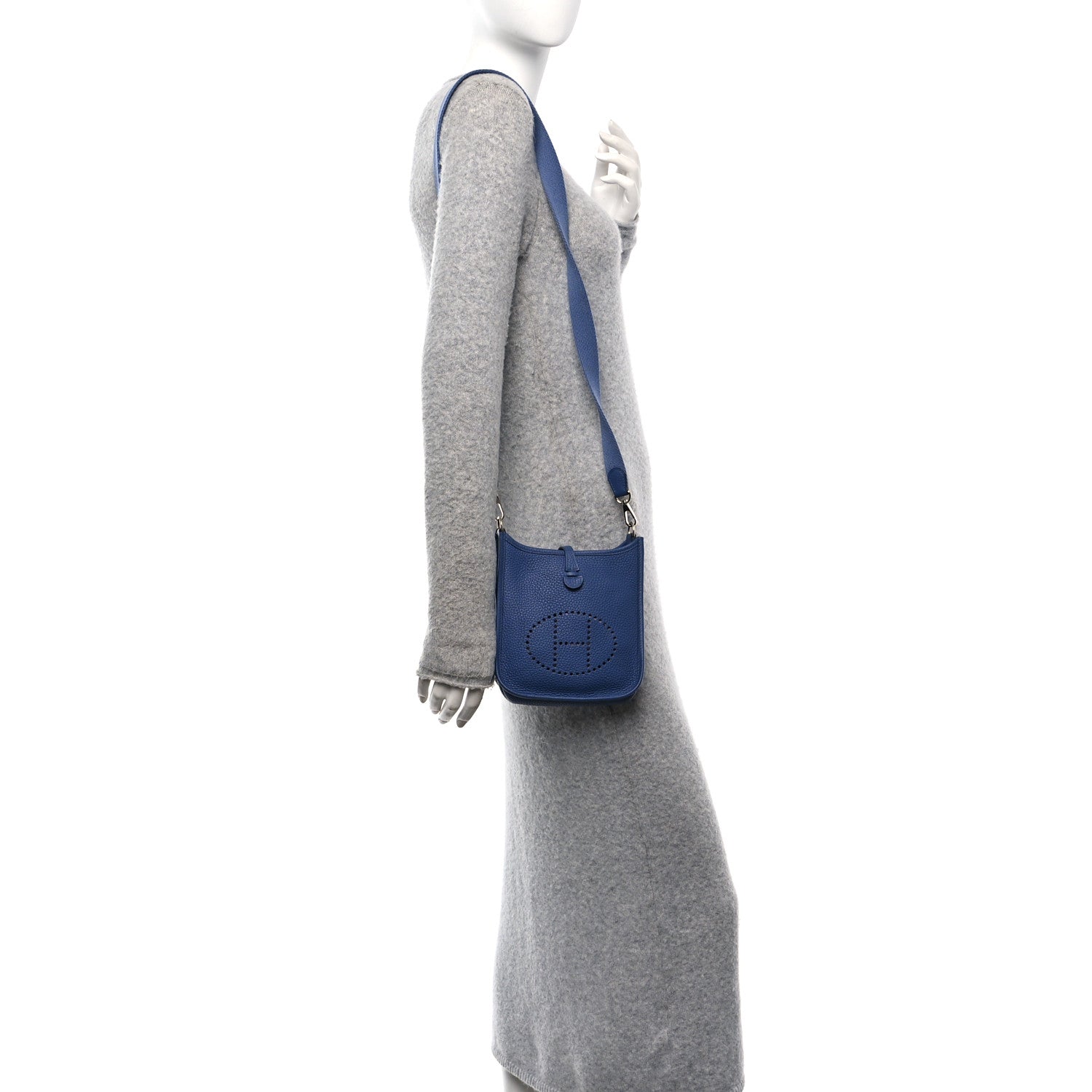 Hermes Taurillon Clemence Evelyne TPM Bleu Brighton 2 of 10