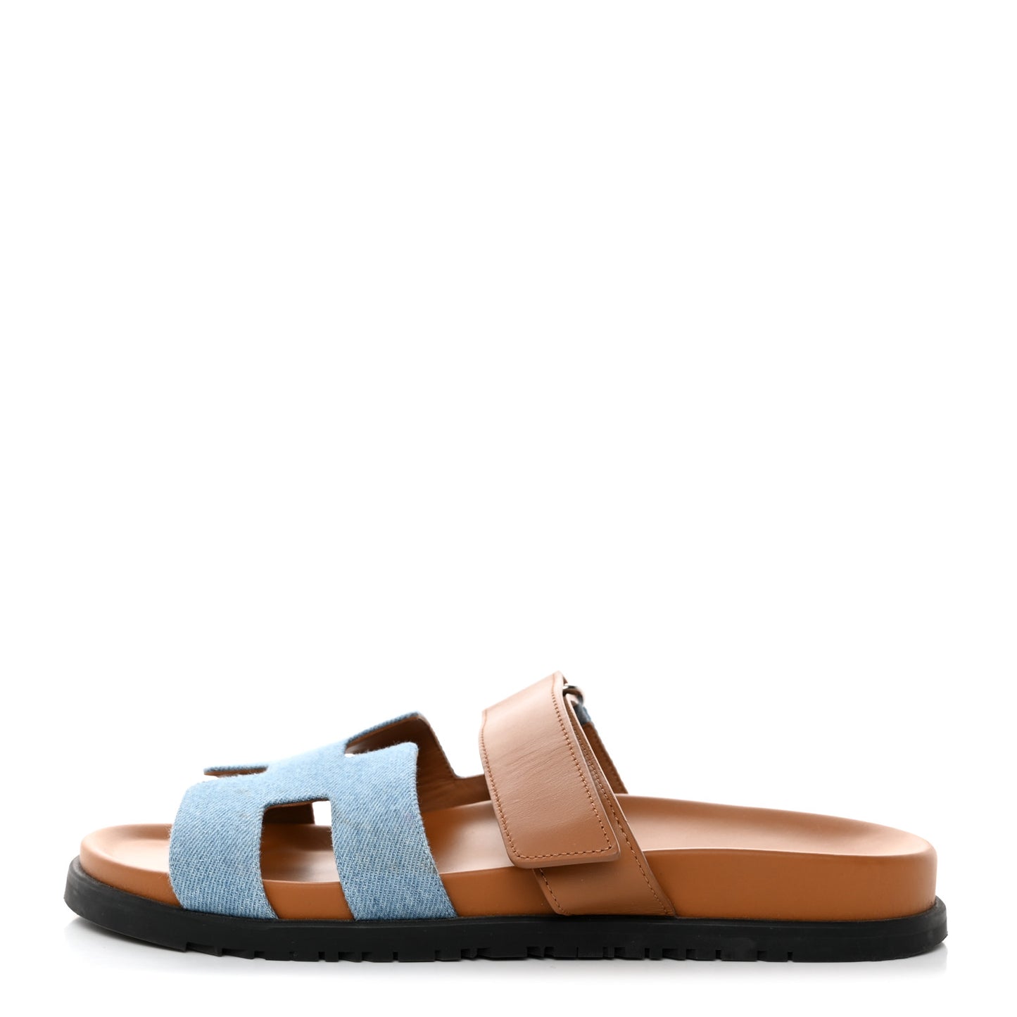 Denim Calfskin Womens Chypre Sandals 41 Bleu Clair Naturel