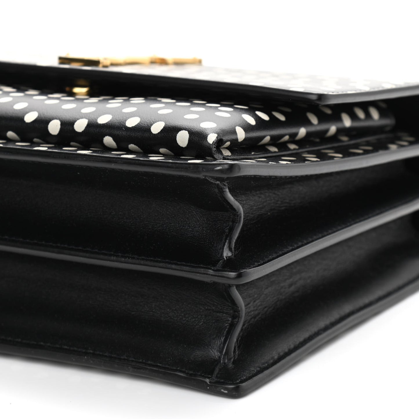 Calfskin Polka Dot Medium Monogram Sunset Black White