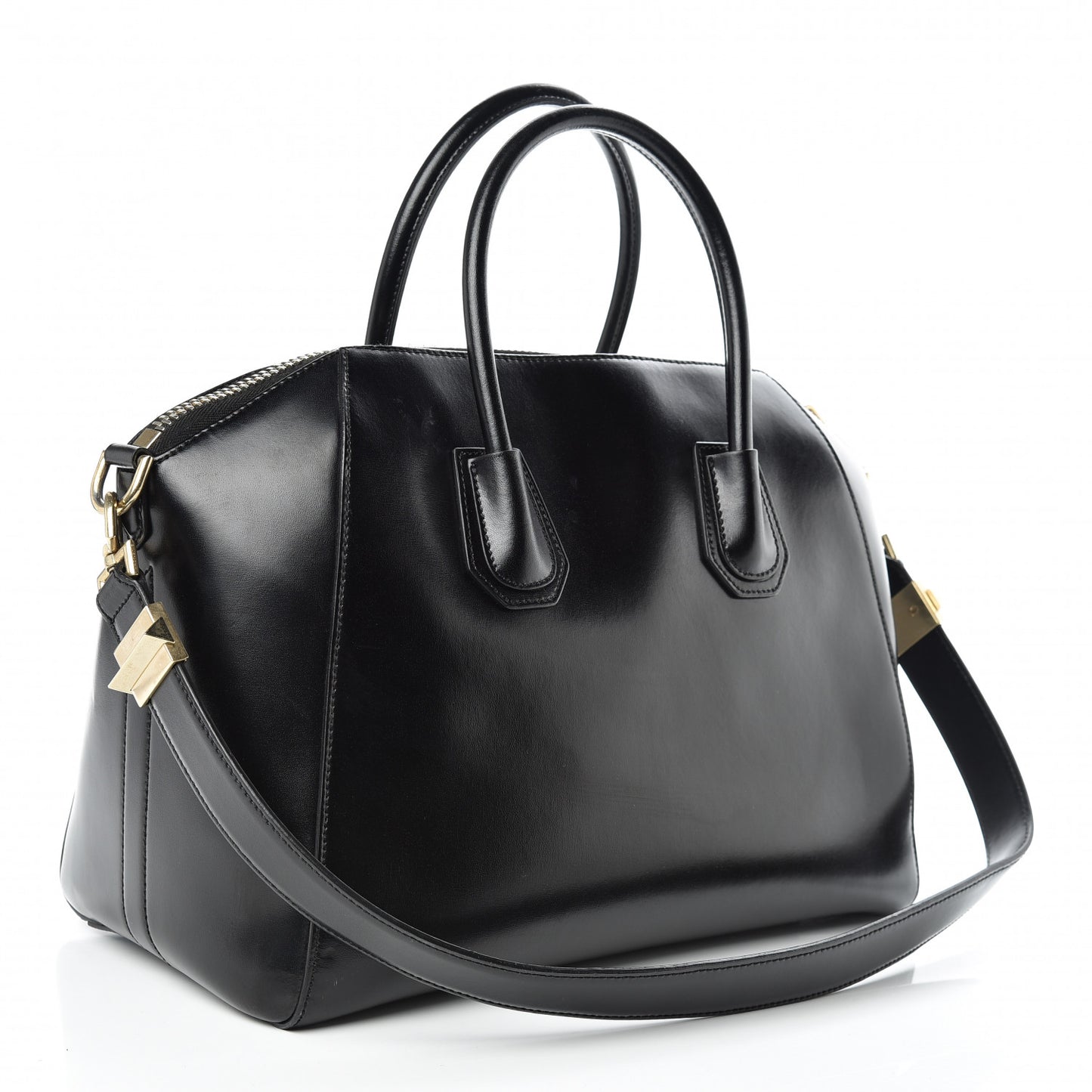 Shiny Lord Calfskin Medium Antigona Black