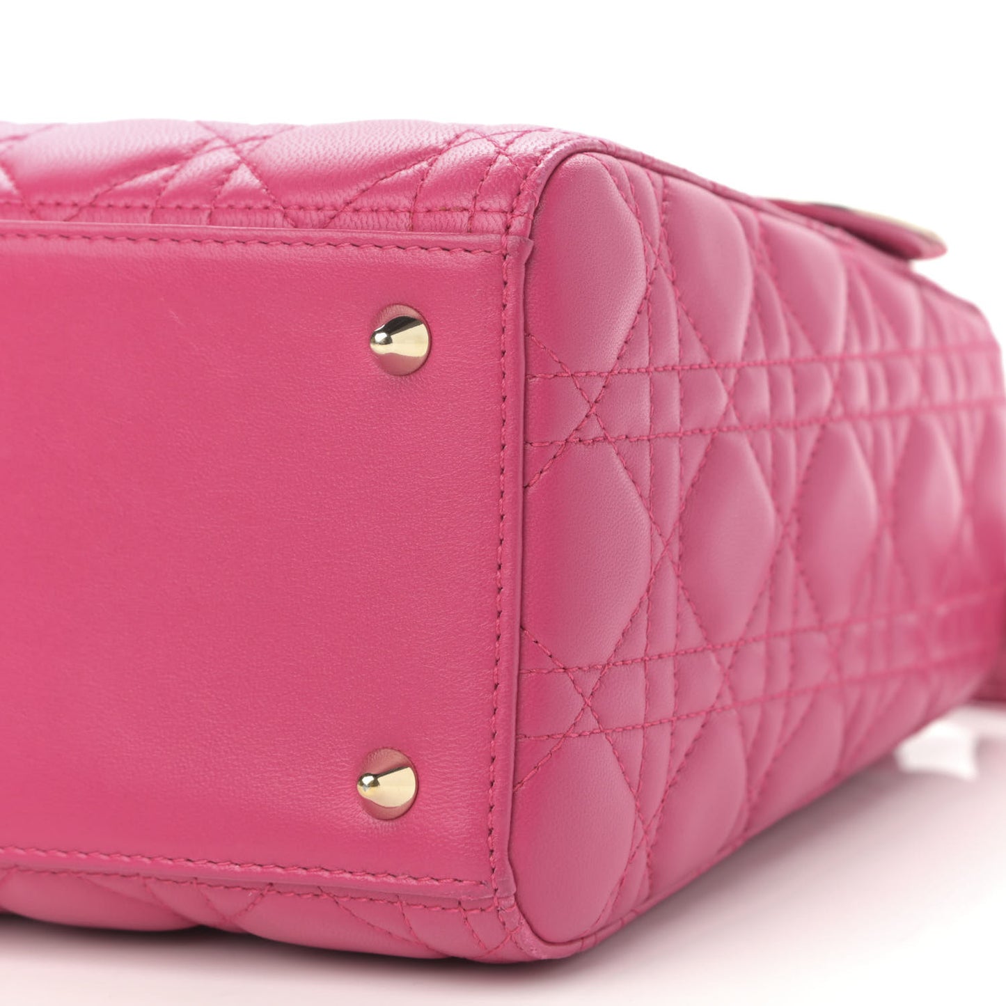 Lambskin Cannage Medium Lady Dior Fuchsia