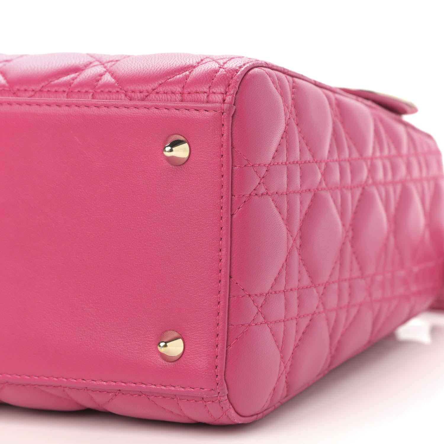 Christian Dior Lambskin Cannage Medium Lady Dior Fuchsia 10 of 12