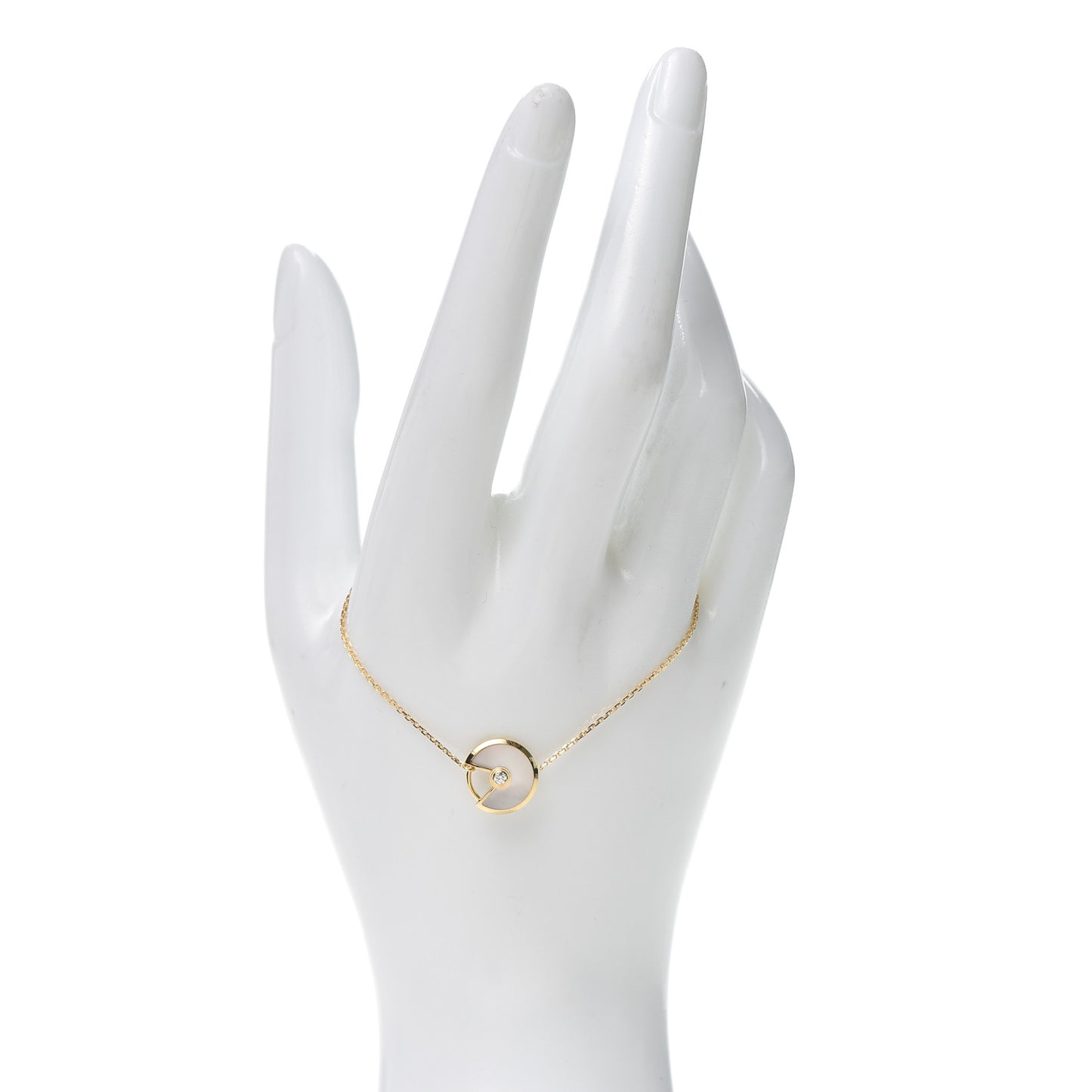 18K Yellow Gold Diamond Mother of Pearl Amulette de Cartier Bracelet