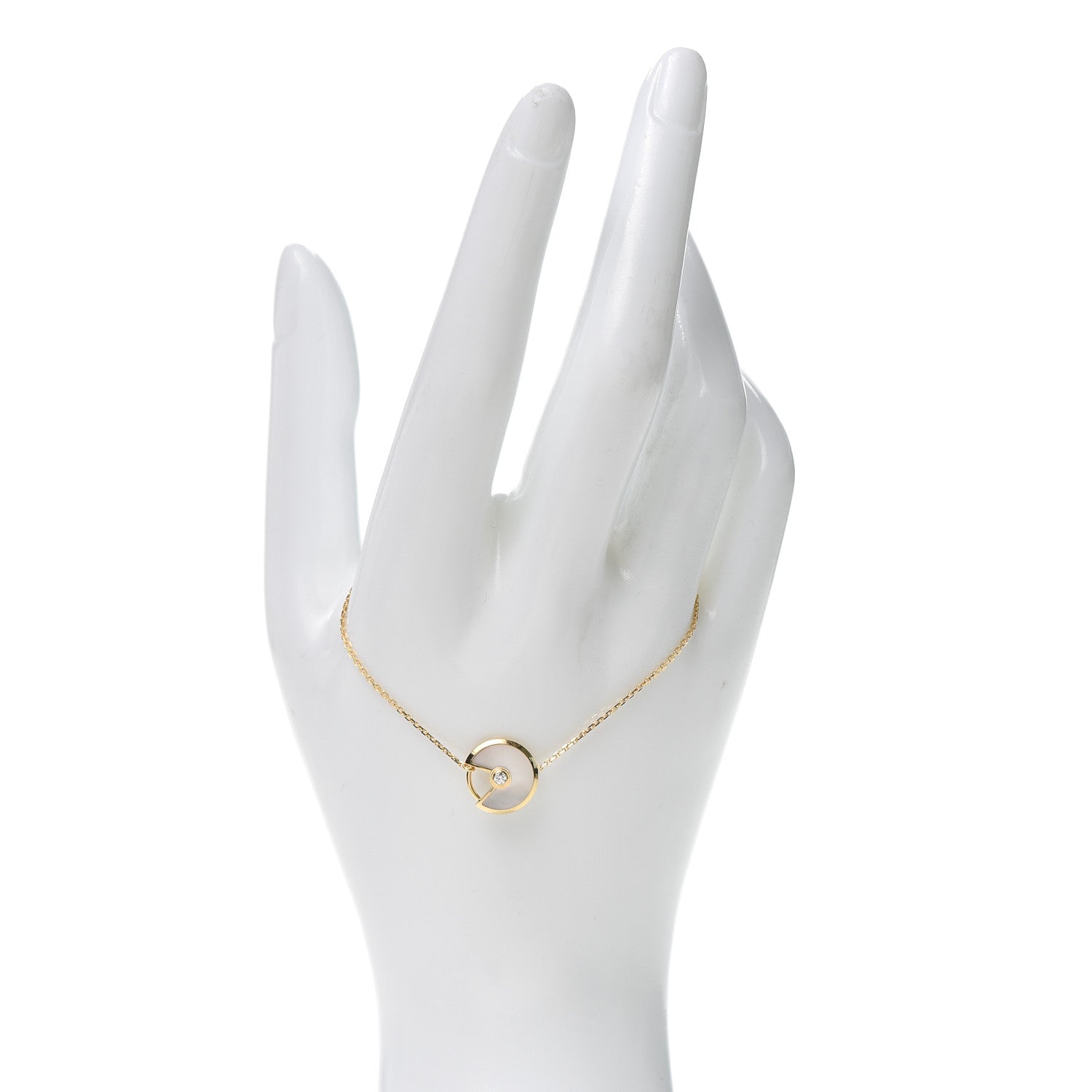 Cartier 18K Yellow Gold Diamond Mother of Pearl Amulette de Cartier Bracelet 2 of 6