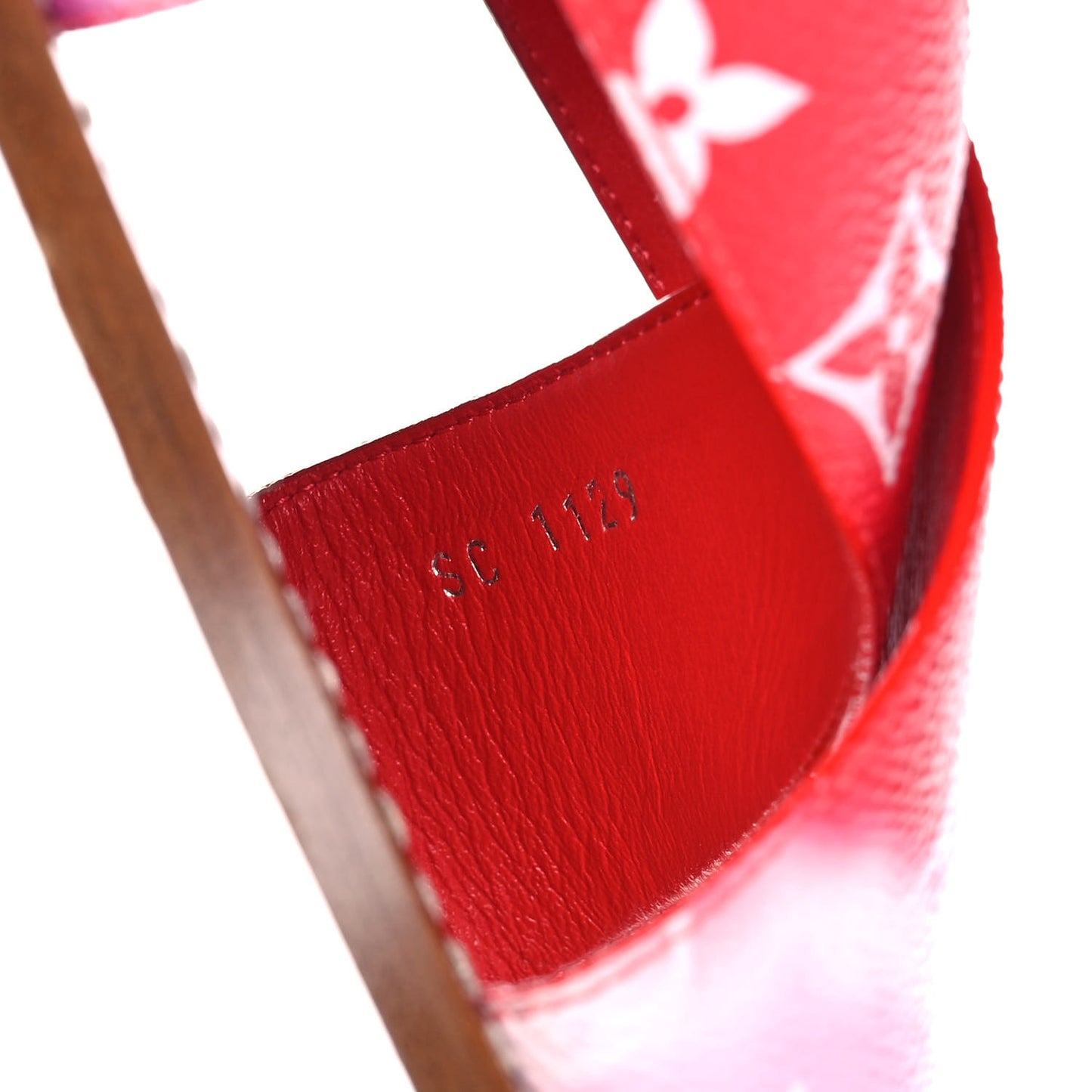 Monogram Escale Palma Flat Sandals 37 Rouge